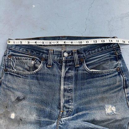 Levis 501 Vintage 80s Redline Selvedge USA XX Jeans Light Wash 32x36 Act 30x31
