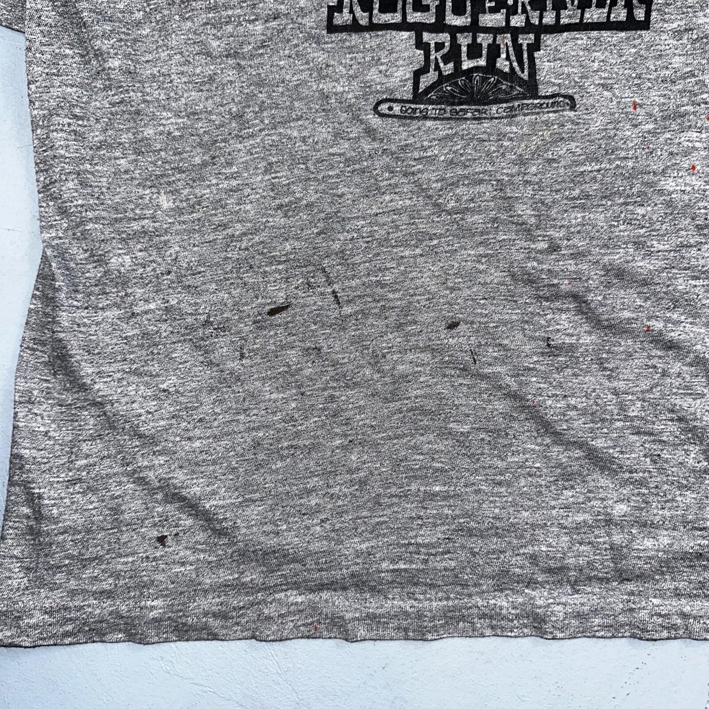 Rouge River Run V Neck Gray VTG T Shirt 80s Single Stitch Cars Graphic Rare Cool