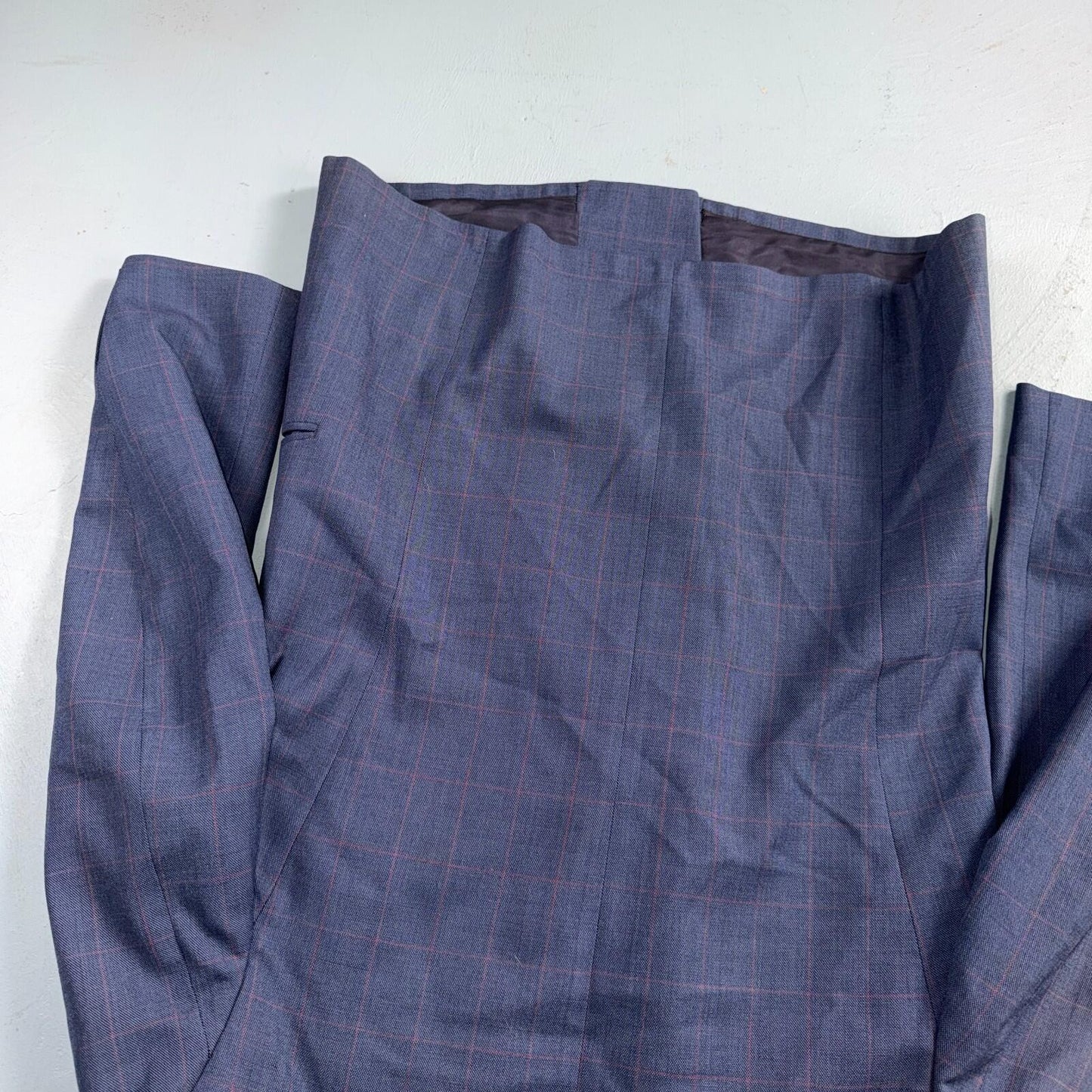 60s Pinstripe Blue Double Breasted Suit Jacket Wool 42 70s Navy Blue 1960s