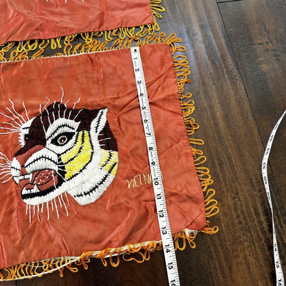 VTG Vietnam Handmade Silk Embroidered Tiger Souvenir Wall Art Collectible Jacket