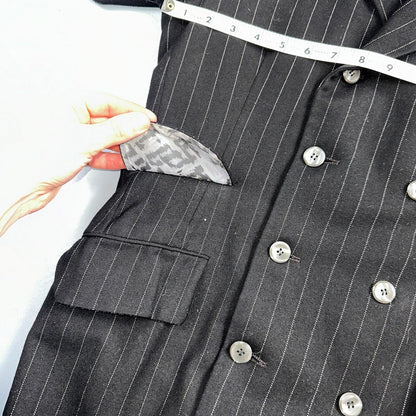 VTG Mens Suit 36 Double Breast 8 Button Jacket Sport Coat Rockabilly 50s Striped