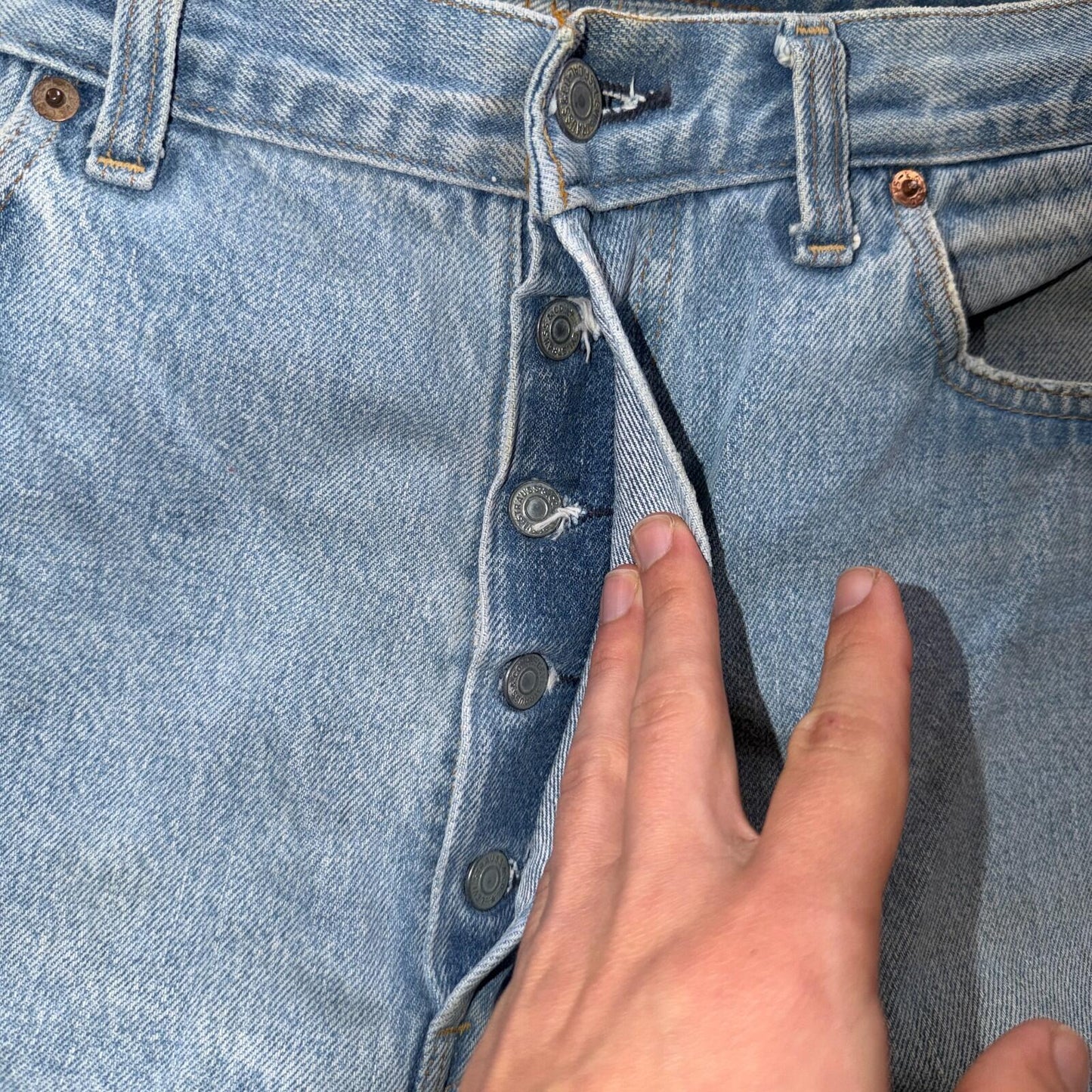 Levis 501 Vintage 80s Redline Selvedge USA XX Jeans Light Wash 38x40 Act 36x36