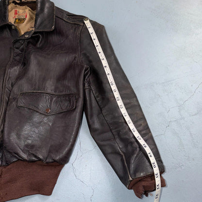 VTG 50s Sierra Sportswear Horsehide Leather Jacket Distressed Buco A2 Bomber
