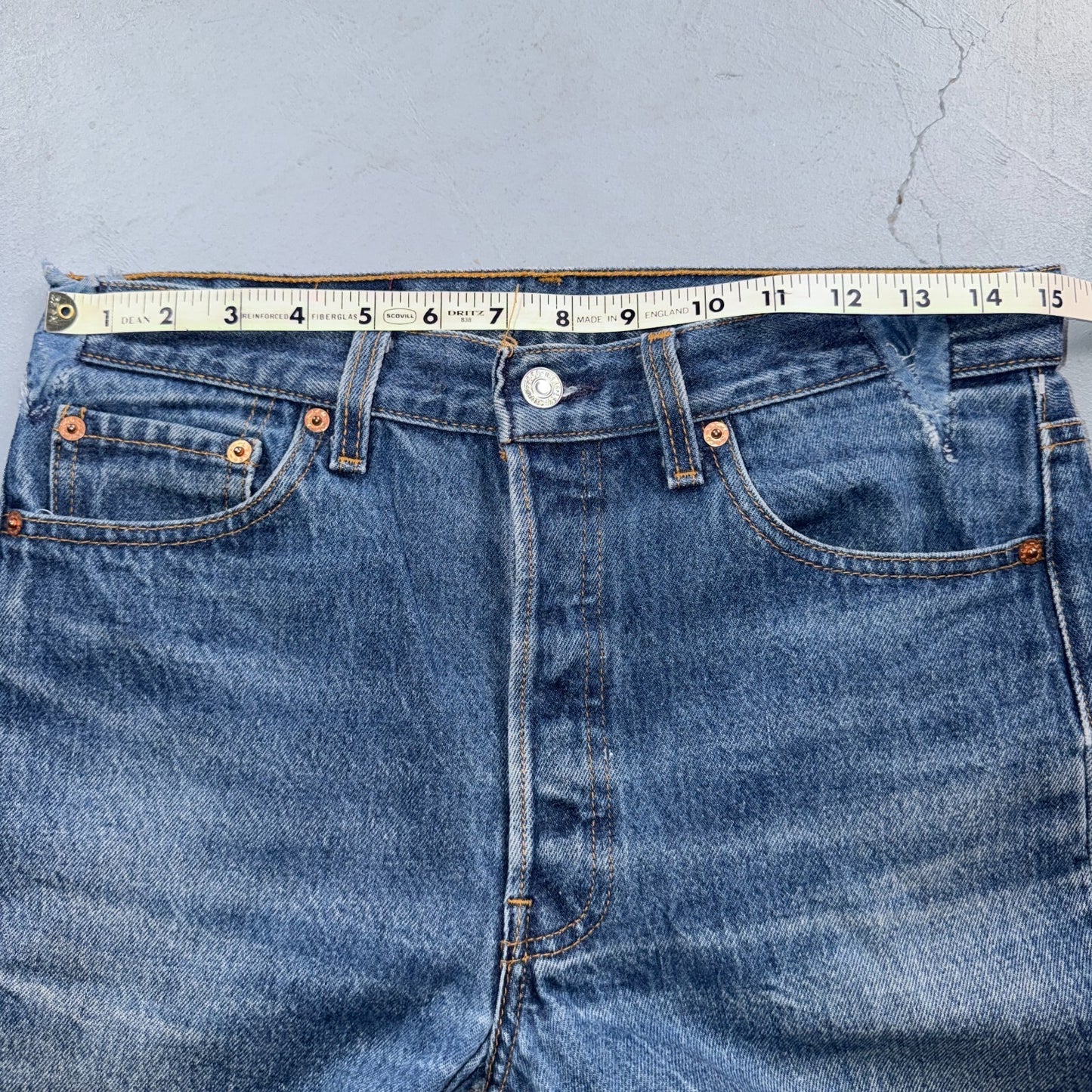 Levis 501 Vintage 90s USA XX Straight Leg Jeans Blue Altered 31x34 Act 30x29