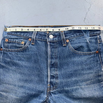 Levis 501 Vintage 90s USA XX Straight Leg Jeans Blue Altered 31x34 Act 30x29