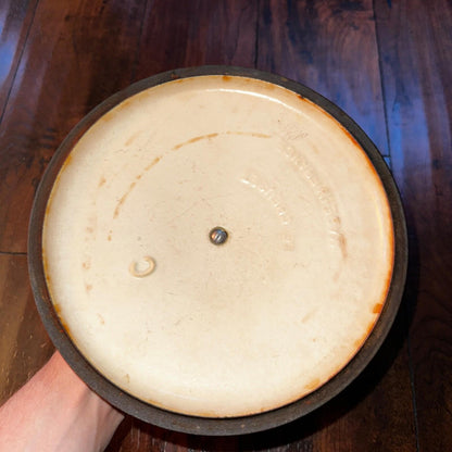 Le Creuset #20 Pan Round Dutch Oven Lid Only France Enamel VTG Pot Brown C