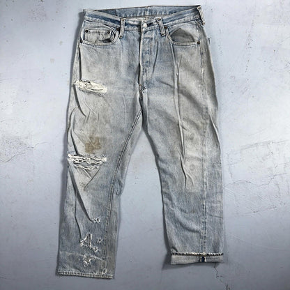 Levis 501 Vintage 80s Redline Selvedge USA XX Jeans Light Wash 36x31 Act 33x28