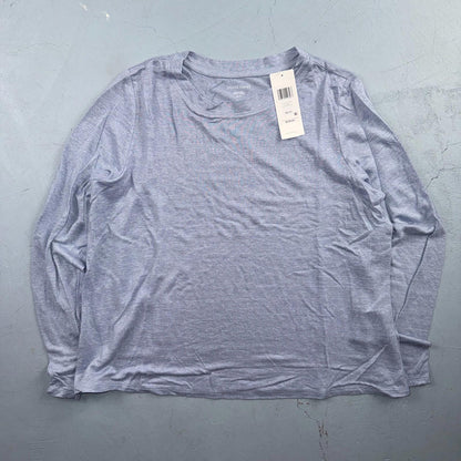 Eileen Fisher NWT $128 Top Size XS Organic Linen Blend Pale Purple Lightweight