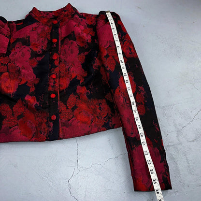 House Of Harlow 1960 Jacket Women Red Cropped REVOLVE Silvio Top Floral M