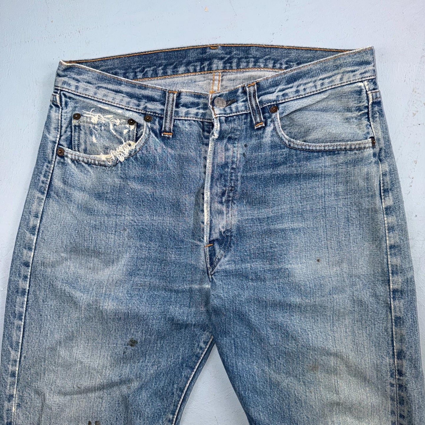 Levis 501 Vintage 70s SS Redline Selvedge USA XX Jeans Light Wash Act 31x28 Used