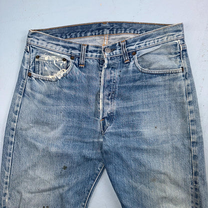 Levis 501 Vintage 70s SS Redline Selvedge USA XX Jeans Light Wash Act 31x28 Used