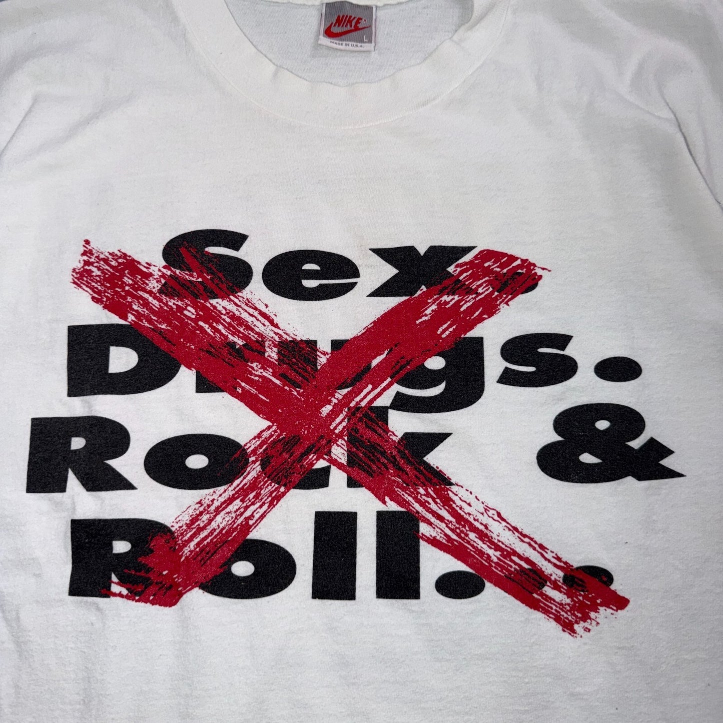 Nike 90s S*x Dr*gs Rock N Roll VTG T Shirt Basketball 1990s Vice Music Band