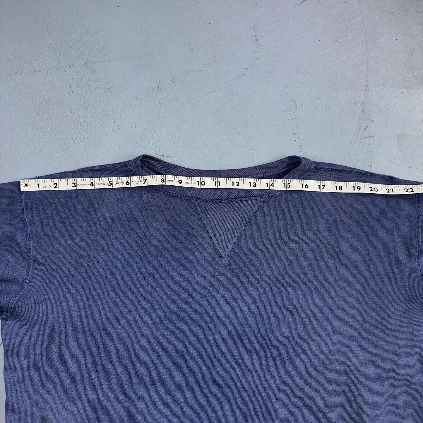 VTG Double V Sweatshirt 40s 50s 1940s Faded Blue Crewneck Boxy Rockabilly 1950s