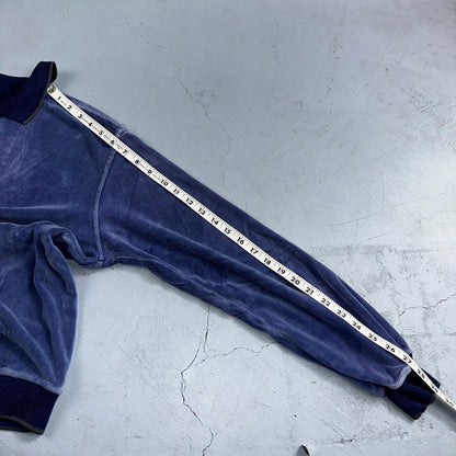 Velour Polo Shirt Hartog Marines Mens VTG 70s L USA Blue 1970s Rockabilly Worn