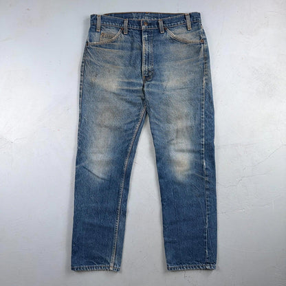 Levis 505 Vintage 80s USA Orange Tab Straight Blue Jeans Med Was 36x30 Act 34x29
