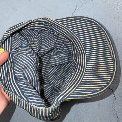 Pinstripe Union Conductor VTG Hat Cap Snapback Penneys Hickory Stipe 50s 60s