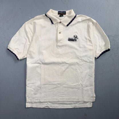 Vintage Dallas Cowboys Shirt Mens M White NFL Football Dolphin Cove Polo 90s