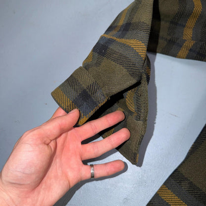 VTG Pendleton Mens Mackinaw Cruiser Wool Coat M Brown Plaid Field Jacket 70s