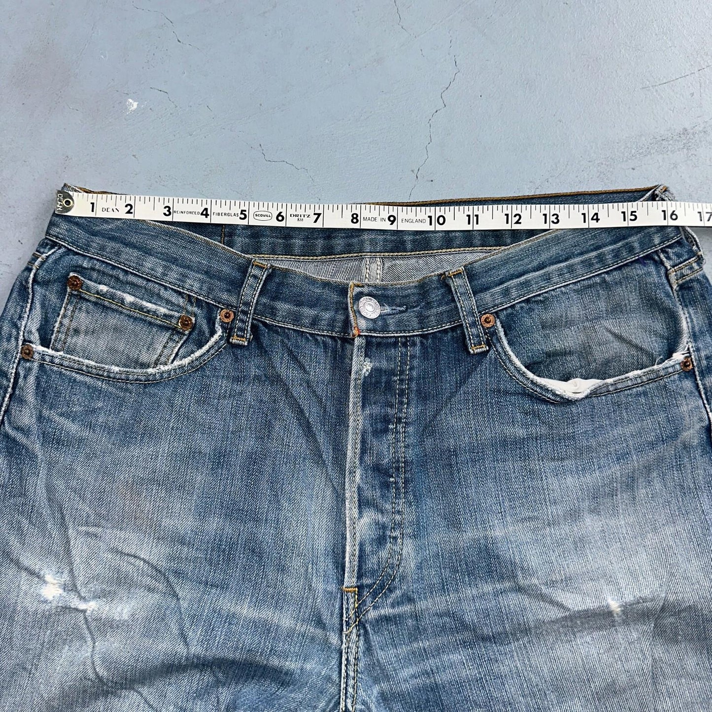 Levis 501 Vintage Y2K XX Straight Leg Jeans Blue Med Wash 34x34 Act 32x29
