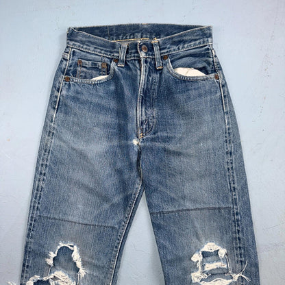 Levis Big E Vintage 50s Redline Hidden Rivets USA 1950s Jeans 503 501 Kids 24x26