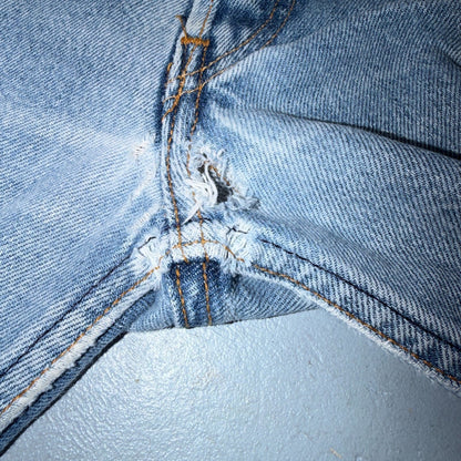 Levis 501 Vintage 90s USA XX Straight Leg Jeans Blue Light Wash 34x34 Act 32x29