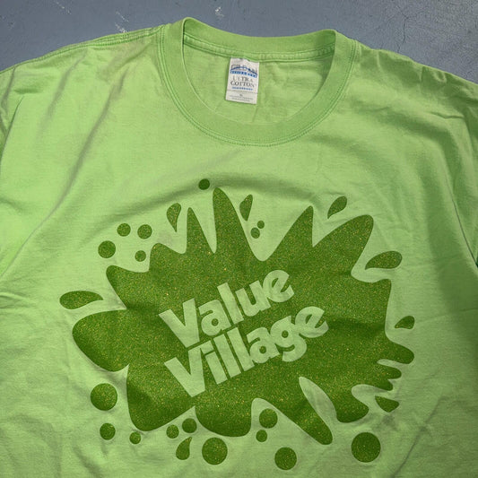 Value Village Green Savers VTG T Shirt Y2K Thrift Store Goodwill Promo Employee