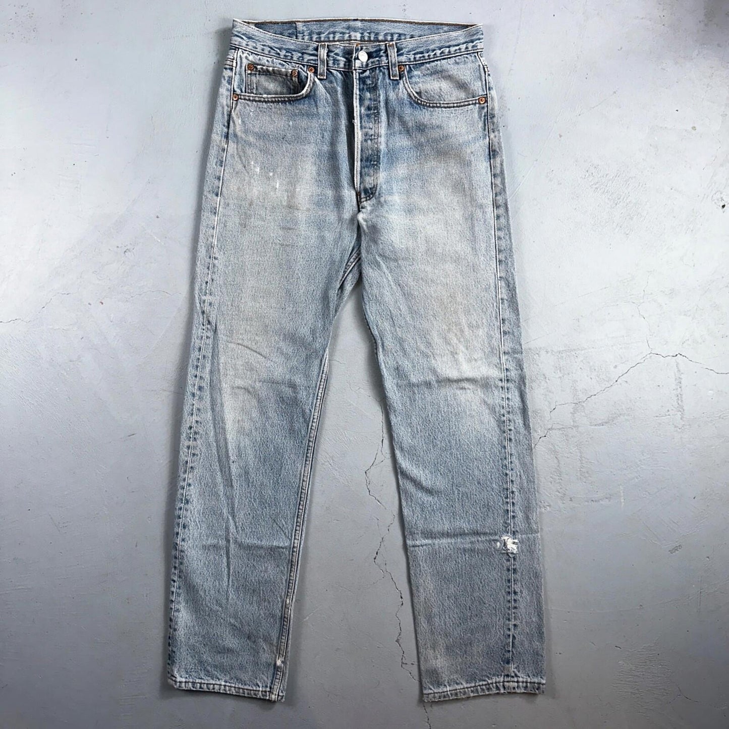 Levis 501 Vintage 90s USA XX Straight Leg Jeans Blue Light Wash 34x36 Act 31x32