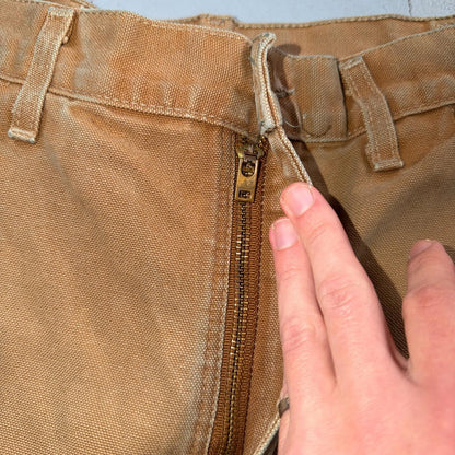 Carhartt VTG Double Knee Carpenter Pants B01 USA BRN Brown 32x34 Thrashed 30x33