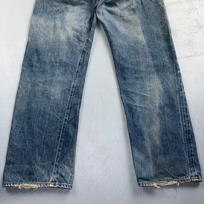 Levis 501 Vintage 80s Redline Selvedge USA XX Jeans Light Wash 34x30 Act 33x28