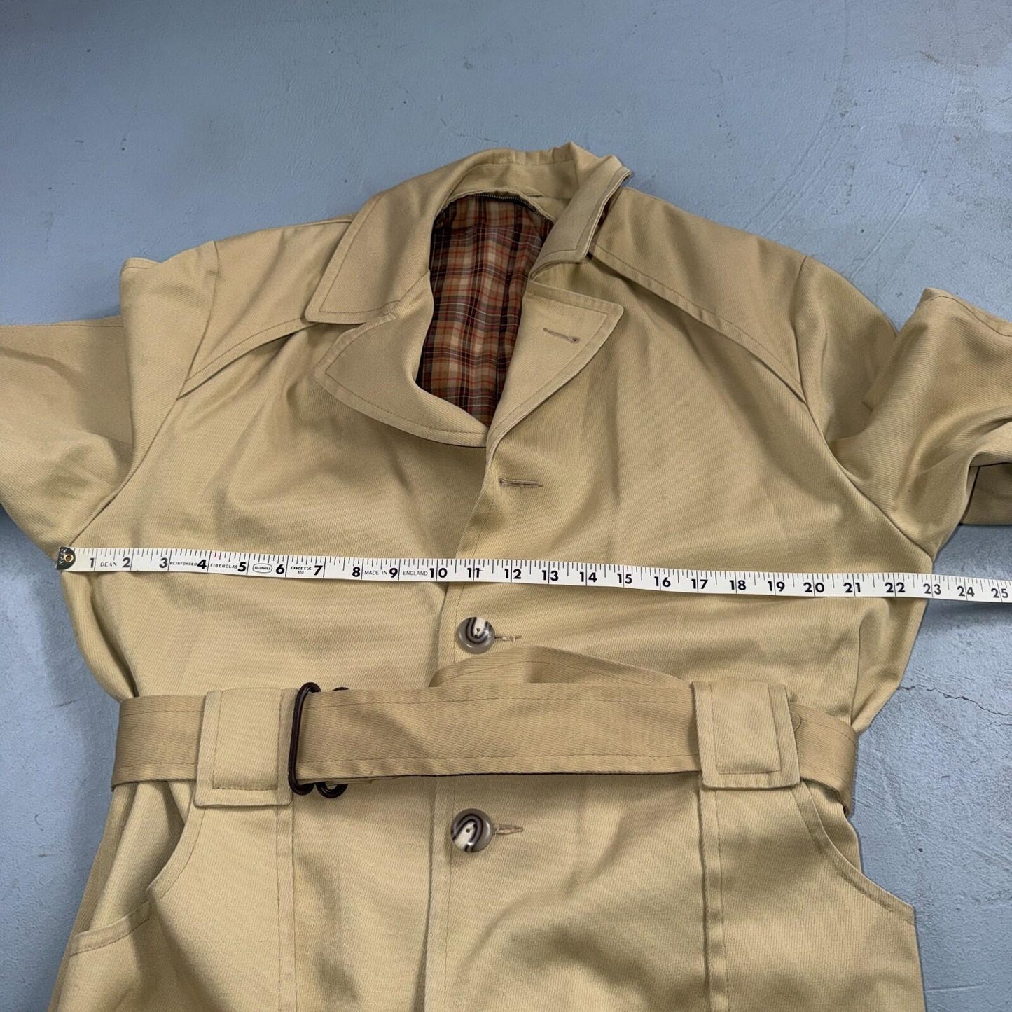 VTG 50s 60s Sportswear Mid Length Jacket Car Coat Blazer Overcoat Belted Rain