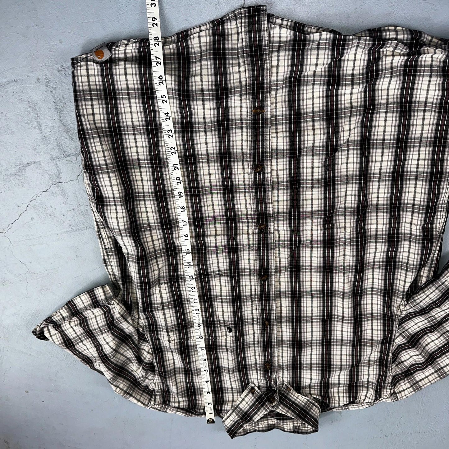 Carhartt Men's Shirt Essential Plaid Button Down Short Sleeve 101552 001 Sz L