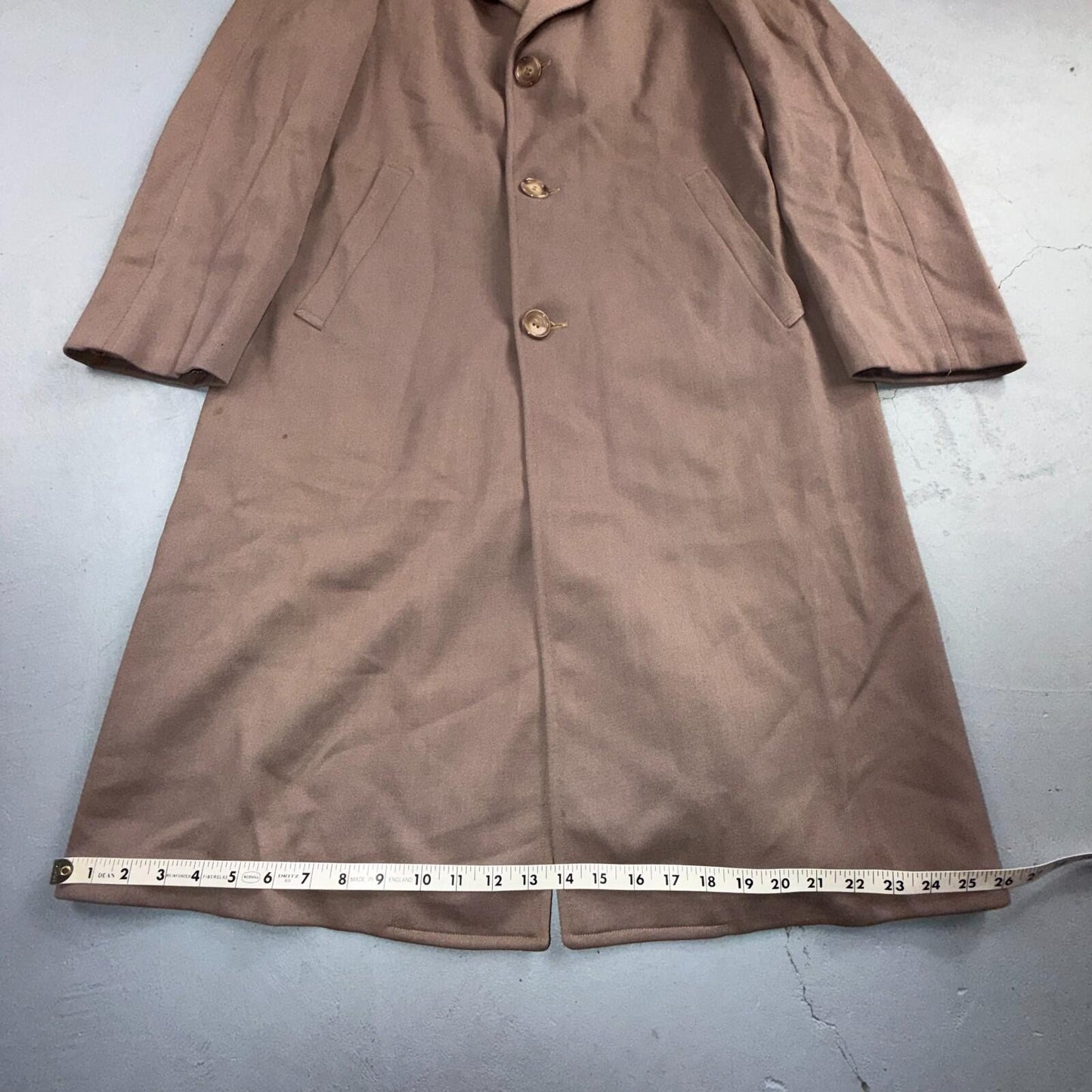 VTG 1930s 1940s Coat Trench Mens 40 Wool Gabardine Like Rockabilly Overcoat