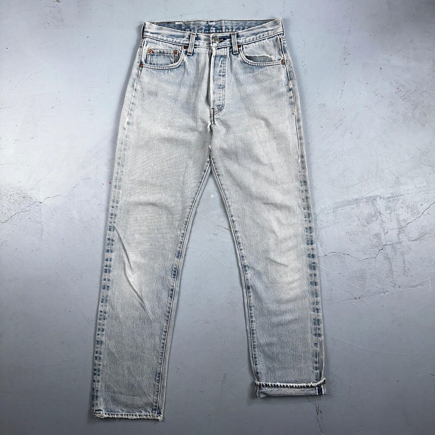 Levis 501 Vintage 80s Redline Selvedge USA XX Jeans Light Wash 66 Act 28x31