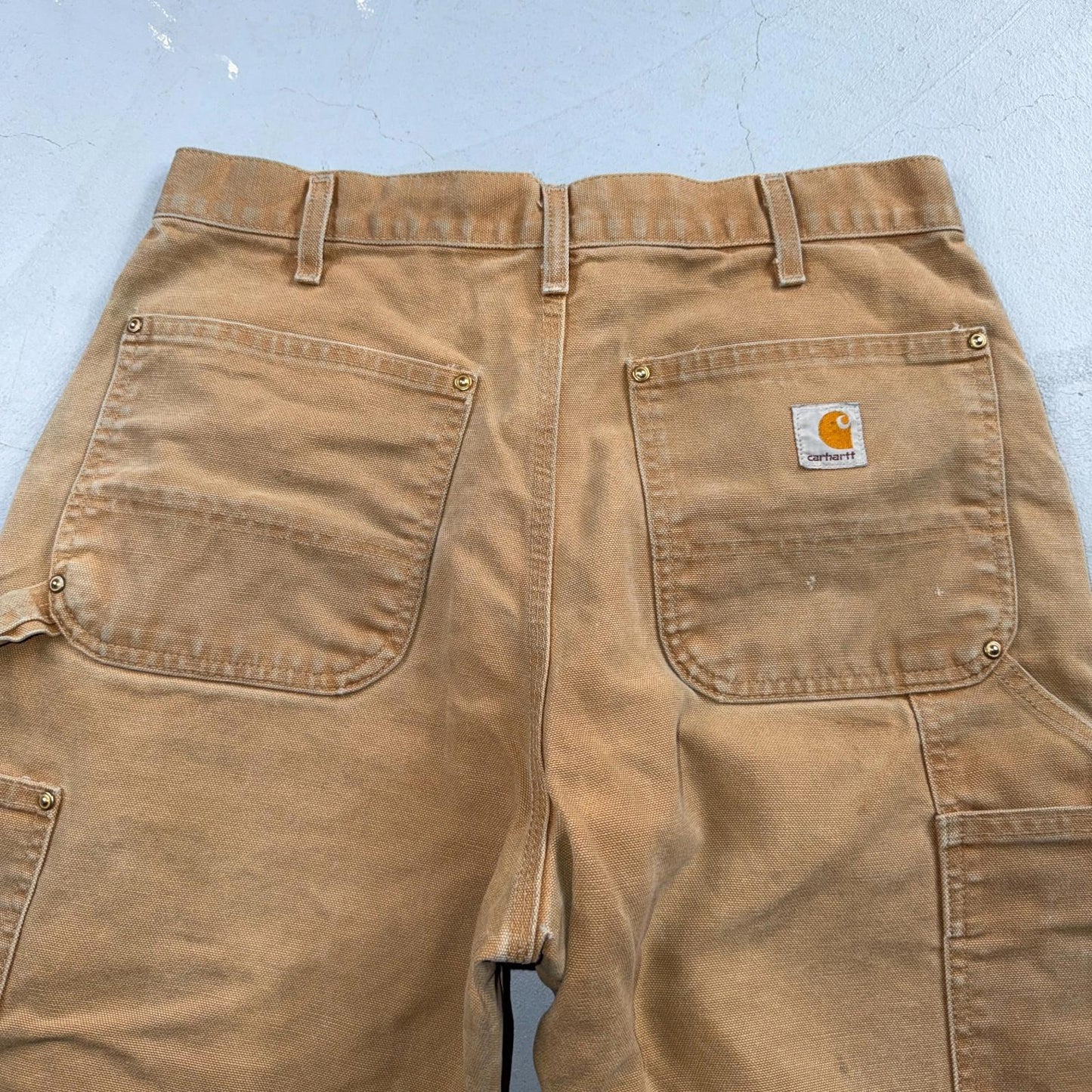Carhartt VTG Double Knee Carpenter Pants B01 USA BRN Brown 32x34 Thrashed 30x33
