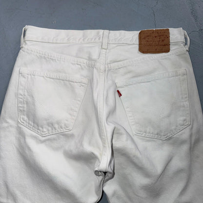 Levis 501 Vintage 90s USA XX Straight Leg Jeans White Light Wash 33x32 Act 31x31