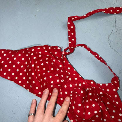 VTG 1950s 50s Women’s Swimsuit Bathing Suit Bra Swim Suit Poka Dot Reversible?