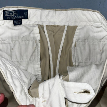 Polo Ralph Lauren Pants Mens 33x32 Suffield Chino Straight Twill Cotton Beige