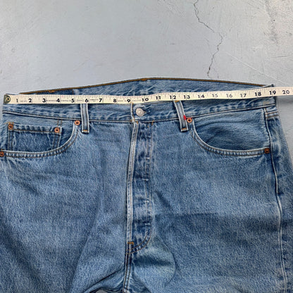 Levis 501 Vintage 90s USA XX Straight Leg Jeans Blue Light Wash 38x30 Act 38x25