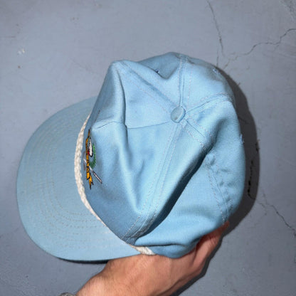 PRO AM Golf Clubs VTG Hat Baseball Cap Snapback Baby Blue USA Golfing Fun Sports