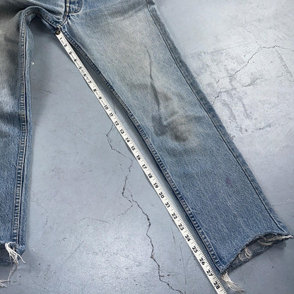 Levis 501 Vintage 80s USA XX Straight Leg Jeans Blue Light ALTERED Act 30x27