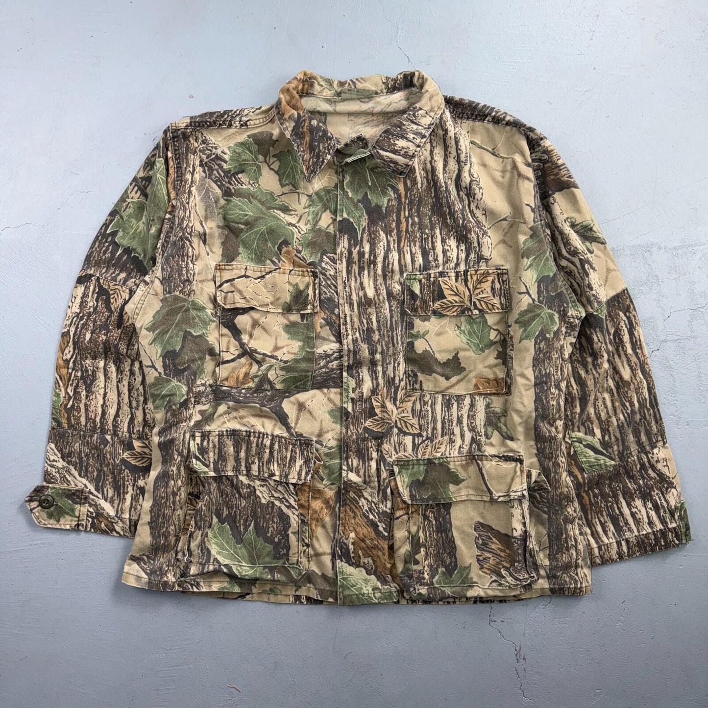 Vintage Military Jacket Mens L Realtree Camo Combat Coat Tactical Field 90s