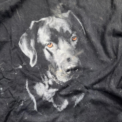 Black Lab Dog VTG T Shirt Art Photograph Animals Grunge Music Ducks Graphic