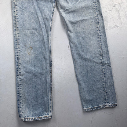Levis 501 Vintage 90s USA XX Straight Leg Jeans Blue Light Wash 29x30 Act 27x29