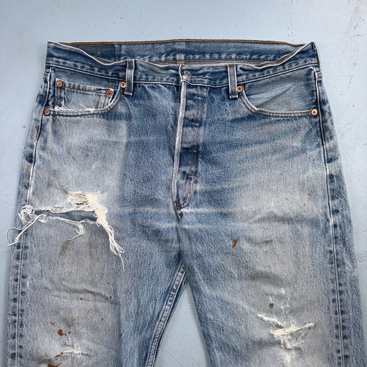 Levis 501 Vintage 90s Y2K XX Straight Leg Jeans Blue Light Wash 36x34 Act 34x29
