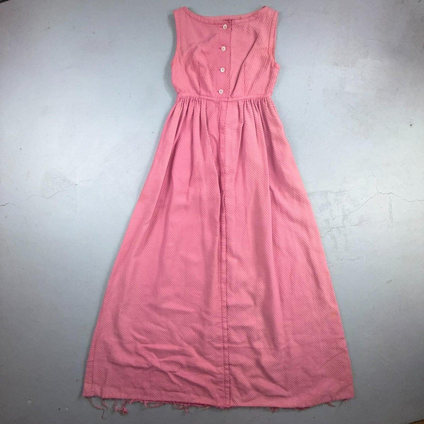 VTG 1950s Pink Dress Dorian? Small California Designer Rockabilly Long Bolo