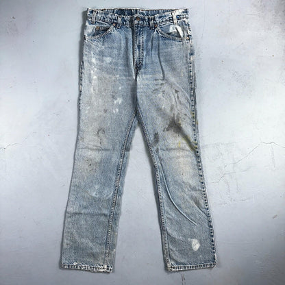 Levis 517 Vintage 90s USA Orange Tab Bootcut Flare Blue Worn Jeans Act 33x31