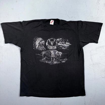 Buffalo Native American Jerzees VTG T Shirt Single Stitch Spirits Sue Chaffee