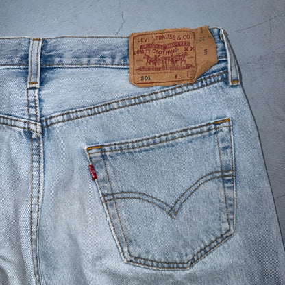 Levis 501 Vintage Y2K 90s XX Straight Leg Jeans Blue Light Wash 34x32 Act 33x31