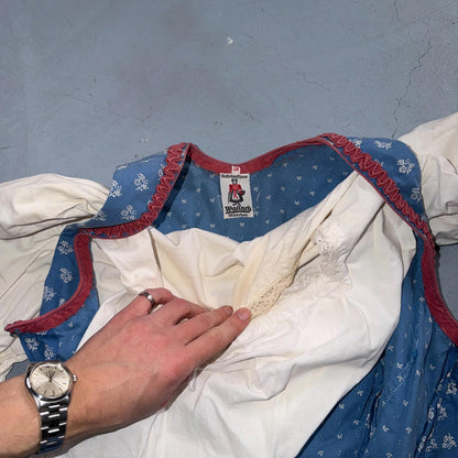Wallach Volkskunfthaus Munchen Antique Dress German Smocked Handmade Dirndl 50s