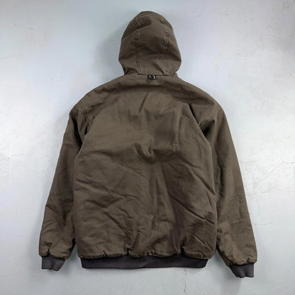 Williams Bay Duck Jacket Men's Size L Hooded Gray Severe Weather Insulated Work